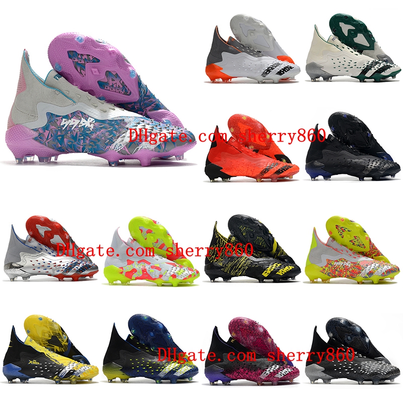

2021 Mens Soccer Shoes PREDATOR FREAK + FG Cleats Football Boots High Ankle Size 39-45, As picture 13