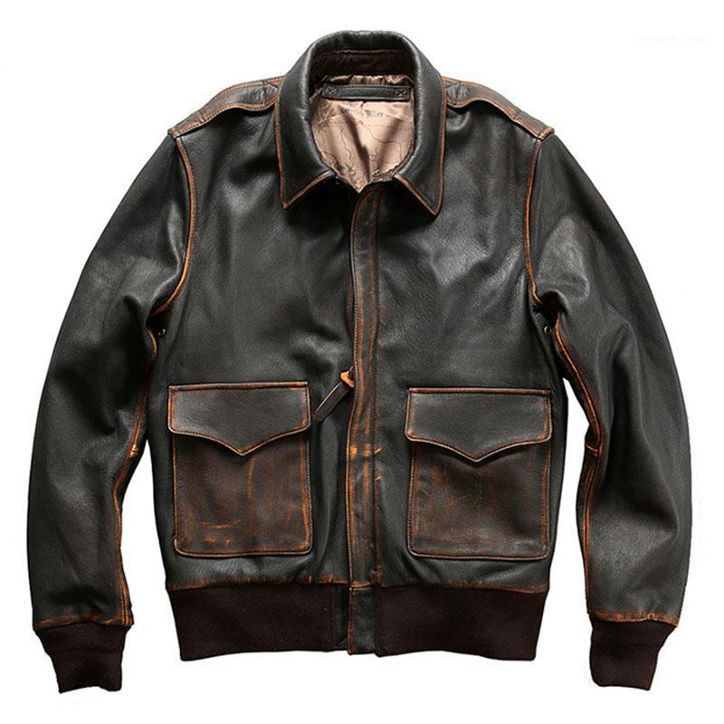 

Individuality Black Genuine Men' Leather Jacket Bomber Motor Biker Fashion Tough Guy Spring Vintage Light Luxury Sheepskin Coat & Faux, End of clothes brown