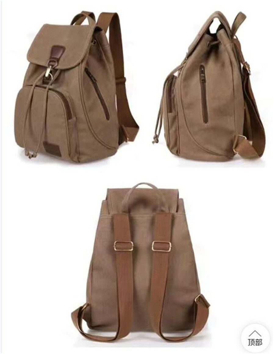 

Men Lady Vintage Canvas Backpack Satchel Rucksack Bag Travel Camping Bag Outdoor Big Storage Zipper Backpacks fashion