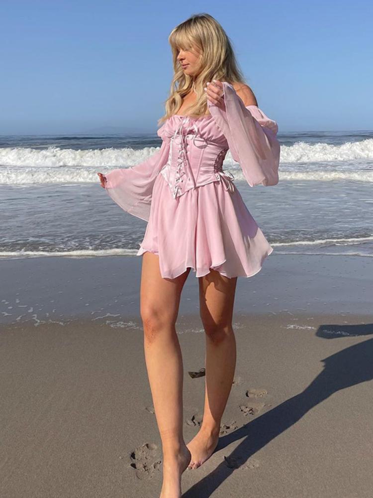 

Women's Tracksuits Elegant Corset Crop Top Women Lace Up Belt Bustier Sexy Cute Rave Outfit Ladies ClothesPink Hollow Out Busty Tops, Gray