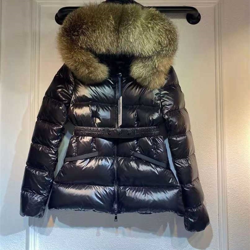 

Style Women Coat Goose Duck Down Outwear Luxury Fur Jacket And Winter WOMEN558 211108, Black