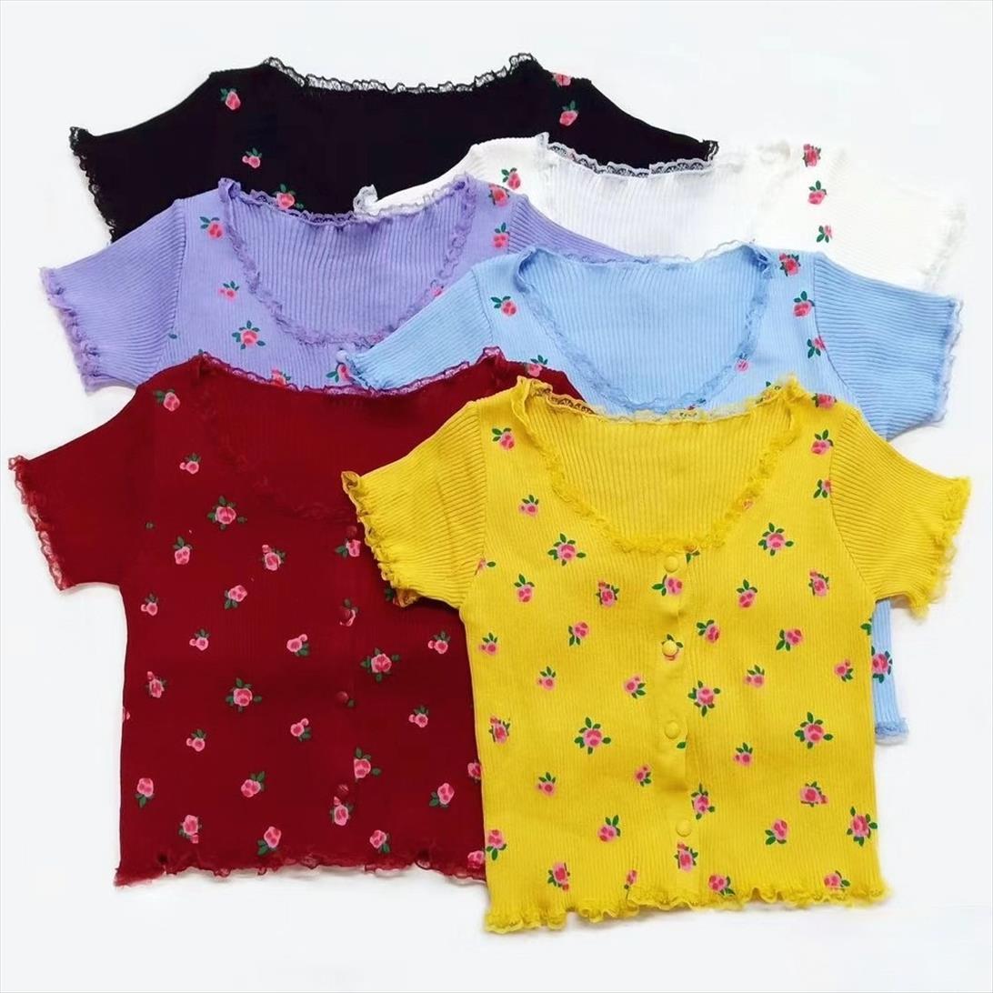 

floral short knit cardigan korean women sweater style lace sleeve fashion flower in spring and summer cropped, White;black