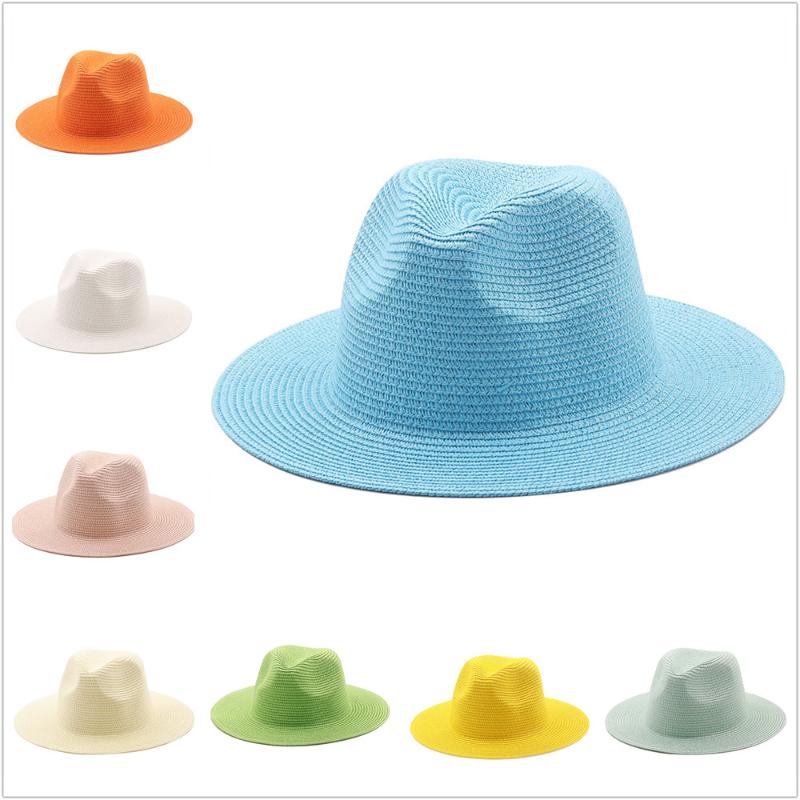 

Wide Brim Hats Sun Women Men Caps Paper Straw Summer Spring Outdoor Beach Handemade Casual White Black Bucket Lady, 13
