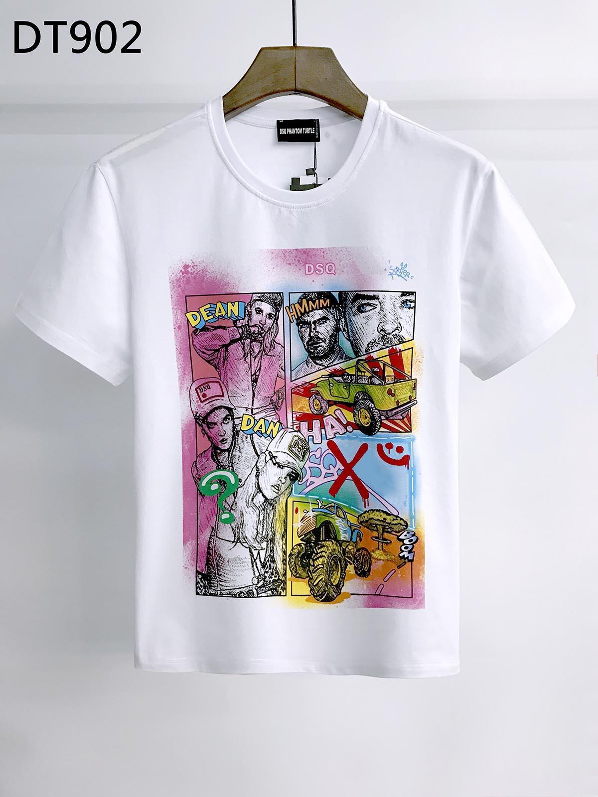

DSQ UARED2 DSQ Mens Designer T Shirts Black White Men Summer Fashion Casual Street T-shirt Tops Short Sleeve Euro Size -XXXL 6878 qtB