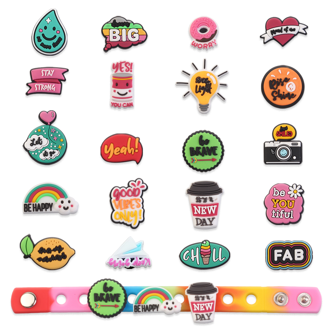 

Wholesale High Quality Good Mood Cute Style Queen Shoe Charms For Kid Accessory Wristband Croc Buttons For Party