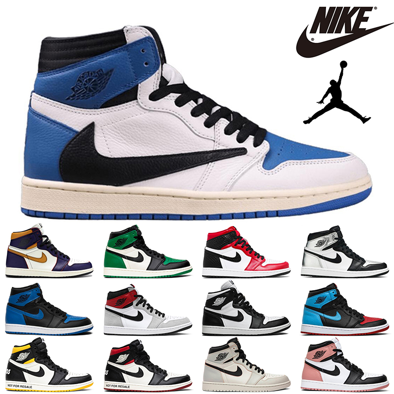 

With Box Original Basketball Shoes Nike Air Jordan 1 Retro High OG men women University Blue Hyper Royal Turbo Green mens trainer, Volt gold