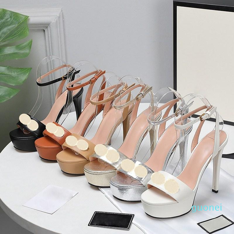 

2021summer Stiletto women sandals Super High heels soft Leather shoes platform heel Buckle Ankle Strap Latex Adhesive womens shoe Party 5625, Black