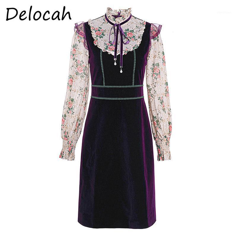 

Casual Dresses Delocah Women Fashion Summer Designer Party A-Line Dress Long Sleeve Bow Ruffles Hollow Out Embroidery Ladies Midi 2021, Multi