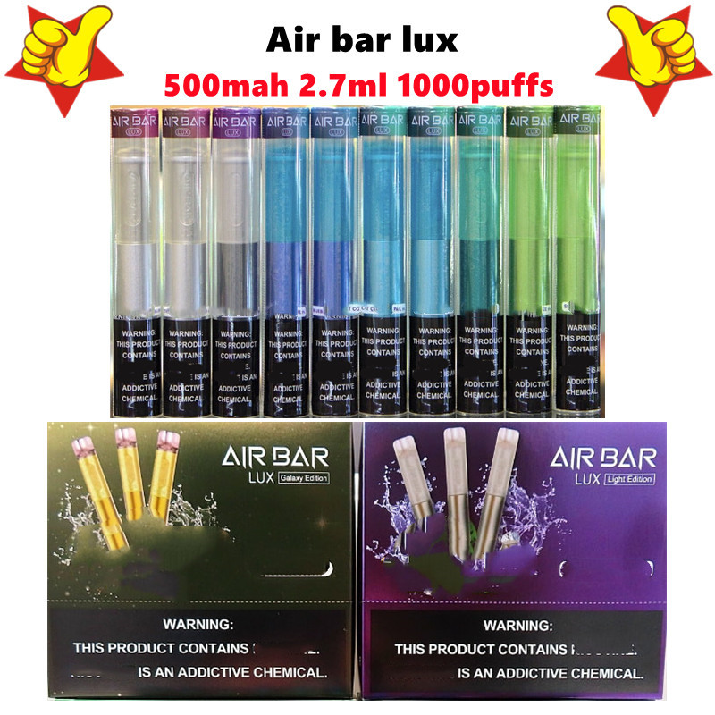 

500mAh Battery 2.7ml Pods 1000 Puffs E Cigarette Dab Device Air Bar Lux Disposable Vape Pen Kit VS Airbar Max
