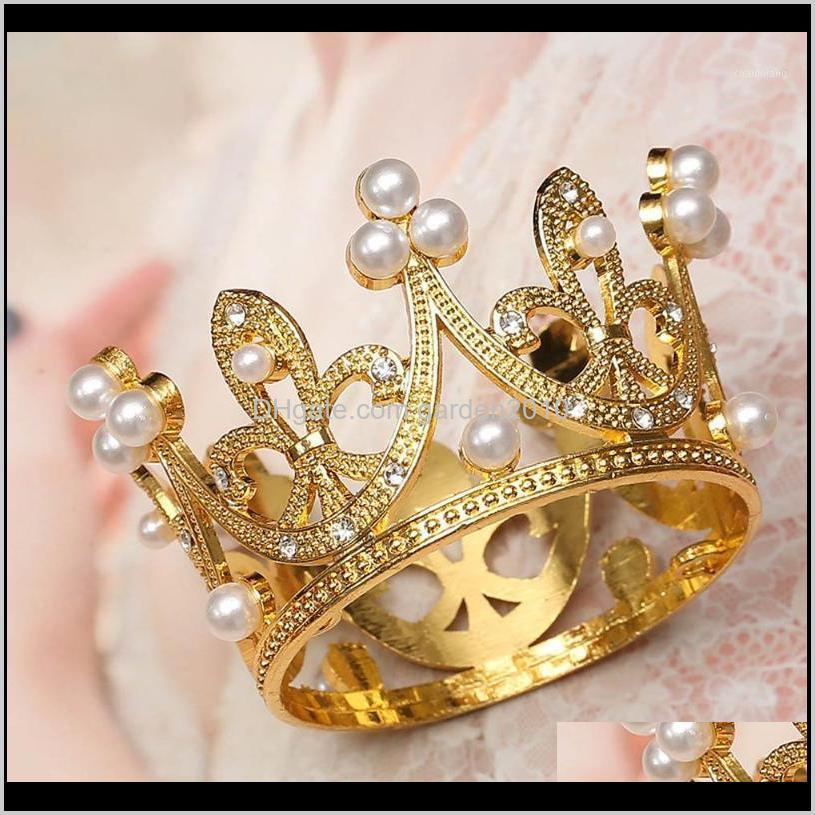 

Other Festive Supplies Home & Gardenmini Golden Sier Pearl Crown Topper Metal Hollow Shiny Handmade Cake Decor Kids Birthday Party Wedding S