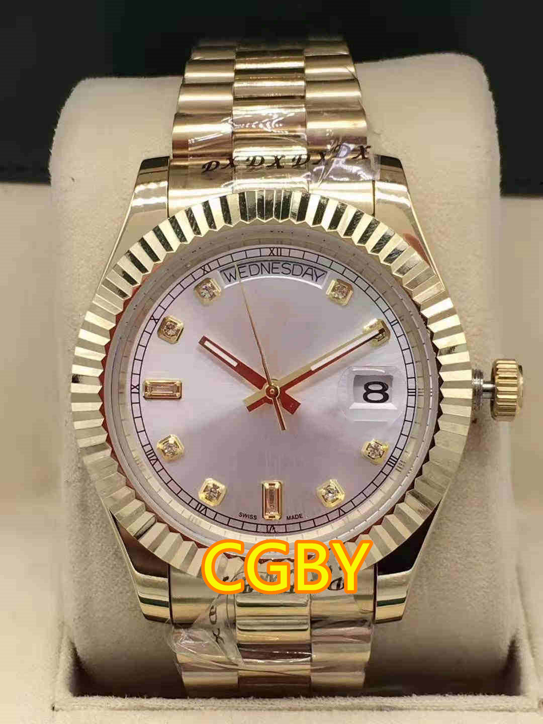 

Automatic mechanical men's watch drilling nail design size 41 mm imported movement 316 fine steel luminous waterproof wholesale selling, Box