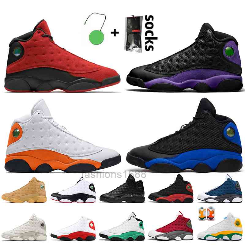 

13 13s Womens Mens Basket Shoes Jumpman Reverse Bred 2021 Court Purple Hyper Royal Starfish Gold Glitter Flint Sports Trainers Sneakers, A1 court purple 40-47