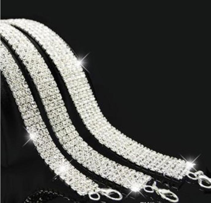 

2021 Bridal Wedding Party Prom Multi-Row Stretch Rhinestone Choker Necklace Stretchy Elasticated Chokers Bling Necklaces