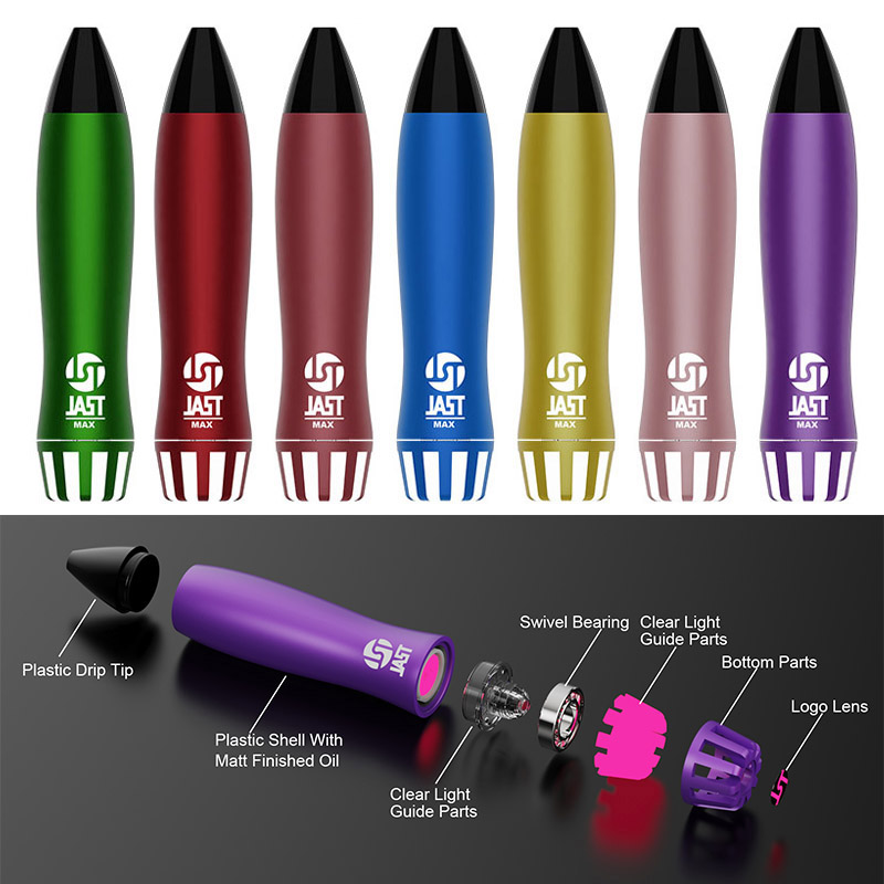

Customed Cig hit Health vaporizing JAST MAX E Cigarette bling vapor stainless steel box packaging California Hand Spinner disposable vape pen