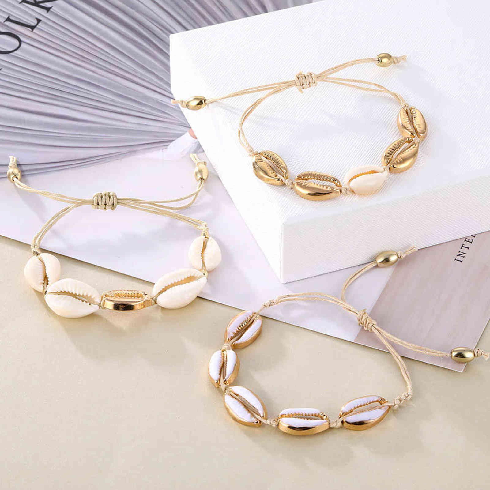 

Iparam Bohemia Vintage Shell Rope Chain Bracelet Women Beach Sea Anklet Jewelry Party Gift Wholesale