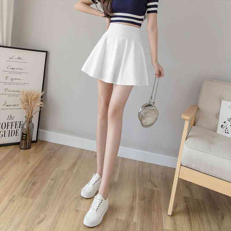 

summer elastic high waist women skirt pleated girls dance mini black white cosplay kawaii school uniform saia