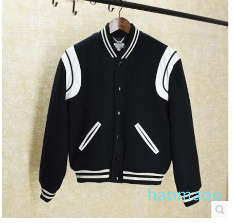 

Designer-Plus Jackets size Fashion brand streetwear Pu patchwork bomber jacket men Varsity Jacket coat stylish baseball jacket women coat, Black
