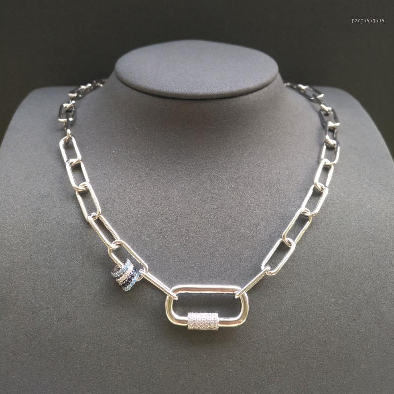 

Chains S925 Sterling Silver White Gold Circle Love Chain Necklace For Women Interlocking Lock Fashion Simple Jewelry