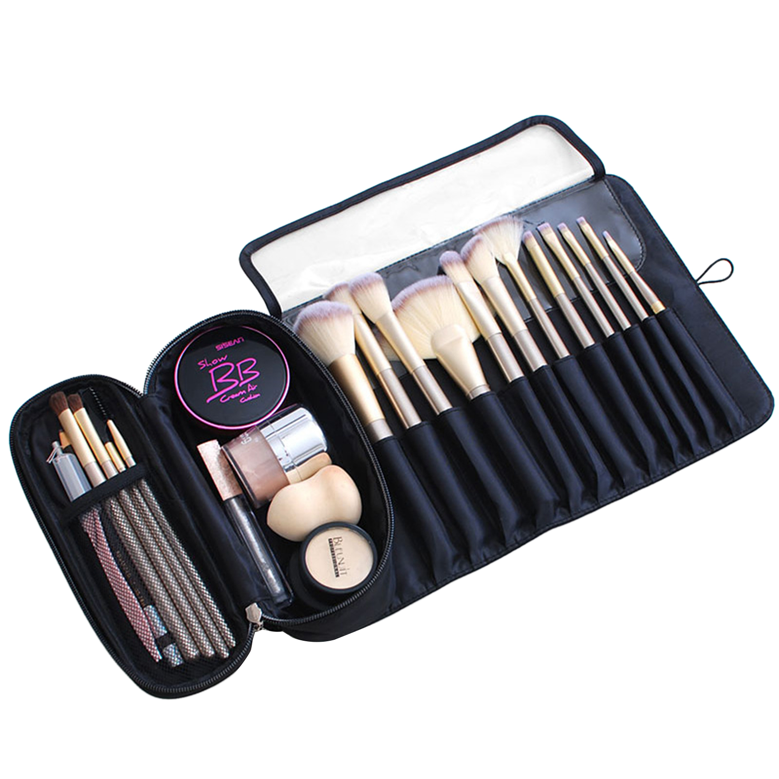 

Designer Bags Portable Makeup Case Fashion Beautician Cosmetics Organizer Storage Box Nail Tool Suitcase For Women Make Up Bag, Black