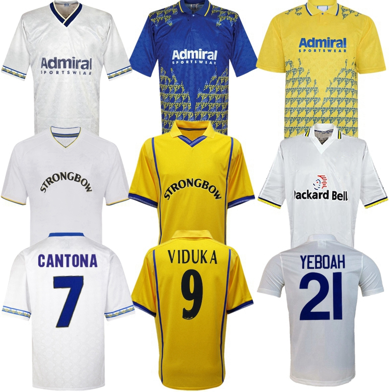 

1992 1993 leeds retro soccer jersey Cantona Chapman United 95 96 98 99 2000 2001 VIDUKA HASSELBAINK KEANE YEBOAH FOWLER 1972 classic vintage, Black;yellow
