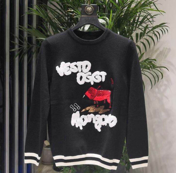 

Men's Sweaters Fashion Design Sweater Drill Man Casual Top Quality, White;black