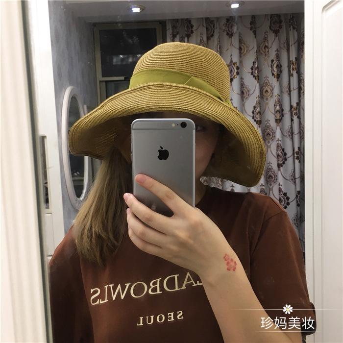 

Wide Brim Hats Straw Hat Visor Uvcut Fisherman Japanese Woven Sun Women, 001