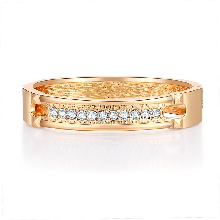 

Bangle ORNAPEADIA 2021 Simple And Light Luxury Bracelet For Girls Female Fashion Jewelry Glossy Hollow Crystal Bangles