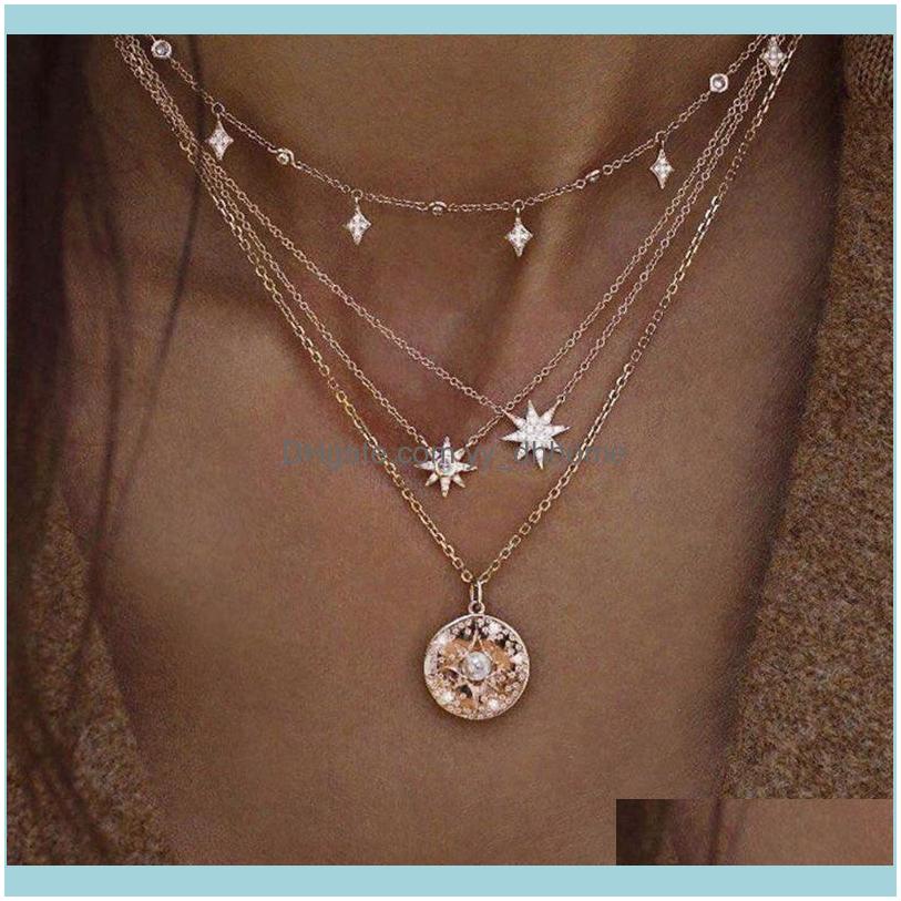 

Necklaces & Pendants Jewelrywomen Multi Layers Imitation Pearl Star Pendant Chain Necklace Jewelry Gift Chains Drop Delivery 2021 4Bz