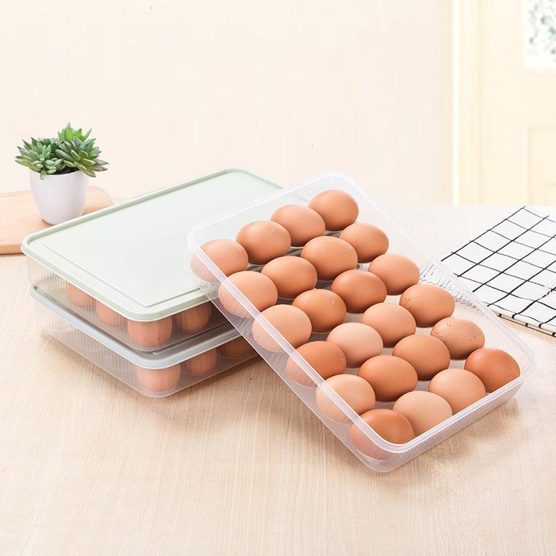 

Storage Bottles & Jars Plastic 24 Grid Fresh-keeping Egg Box Carton Kitchen Stackable Freezer Organizers Container Picnic