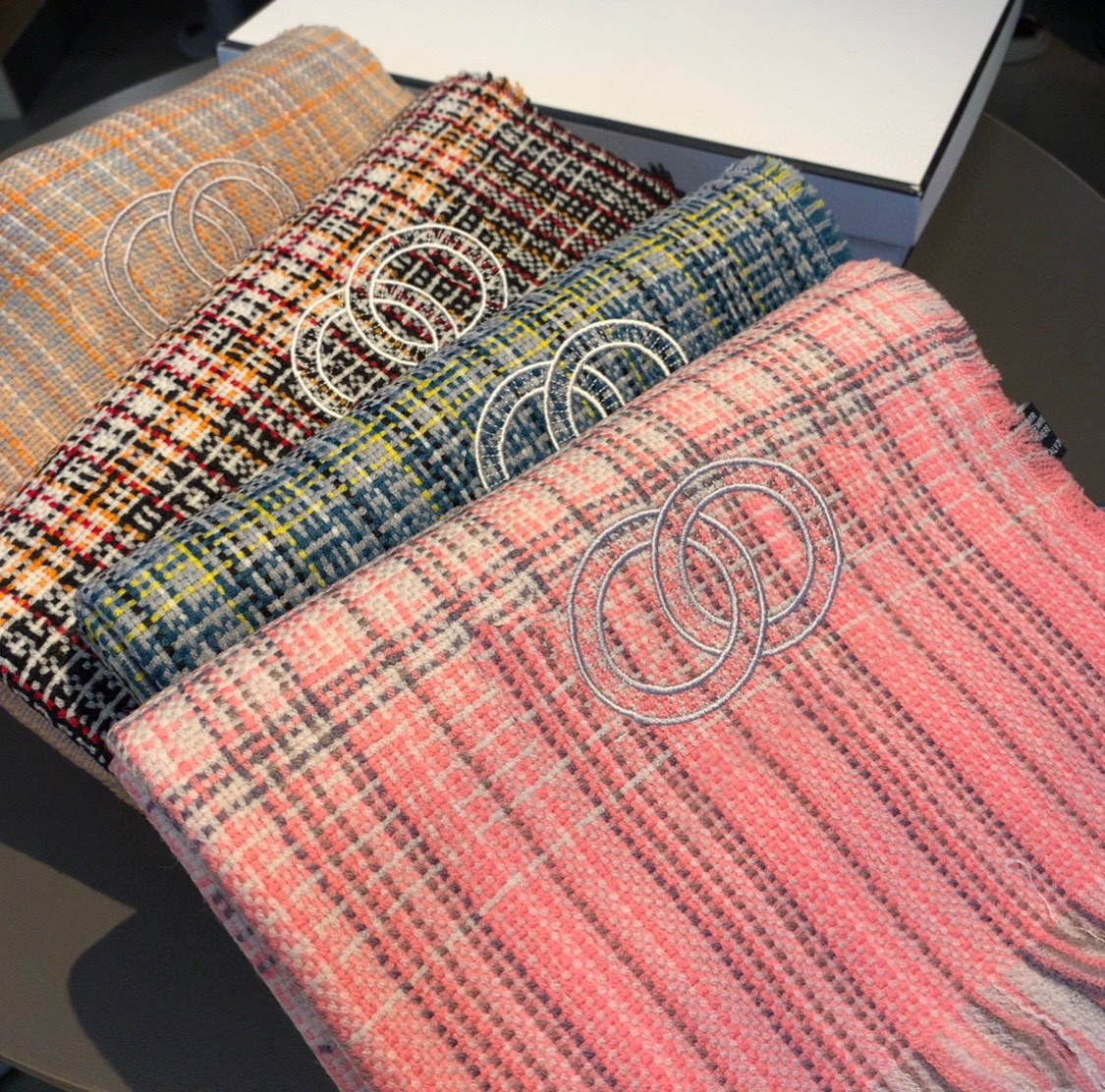 

Luxury Designer scarf winter women's Fashion Scarfs outdoor warmth keeping charm high quality, Blue;gray