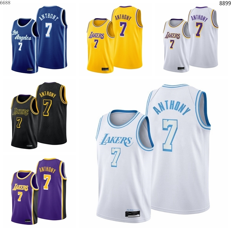 

Los AngelesLakersMen Basketball Carmelo Anthony 7 2021 Trade White Edition City Jersey Size S-3XL