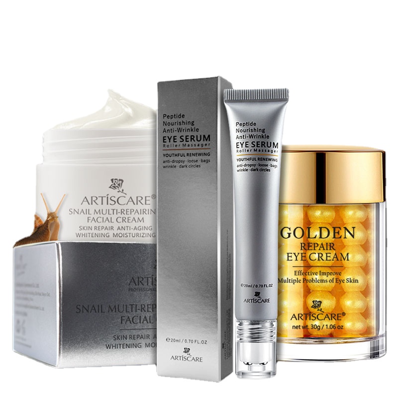 

Snail Repair Facial Cream + Peptide Eye Serum + Golden Eye Cream Anti Wrinkle Face Care Remove Dark Circles Skin Care