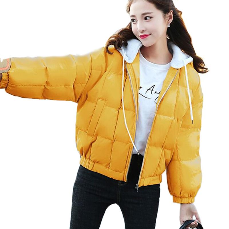 

Women' Trench Coats Fashion Short Type Hooded Long Sleeve Oversize Winter Jacket 2021 Removable Cap Cotton Coat Female' Jaqueta Feminina, White