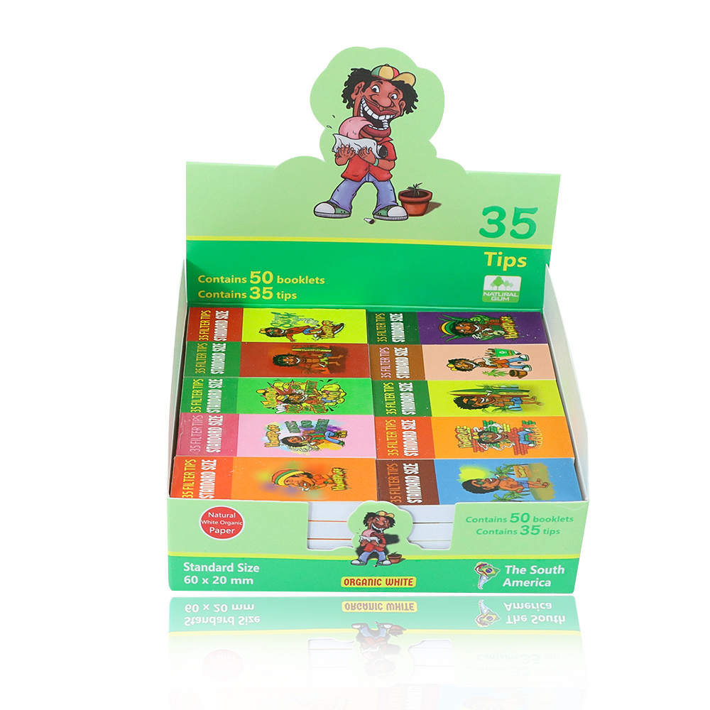 

HONEYPUFF Smoking Accessories Rolling Paper Tips 50 Booklet per Box Brown Natural Papers Filter Tip