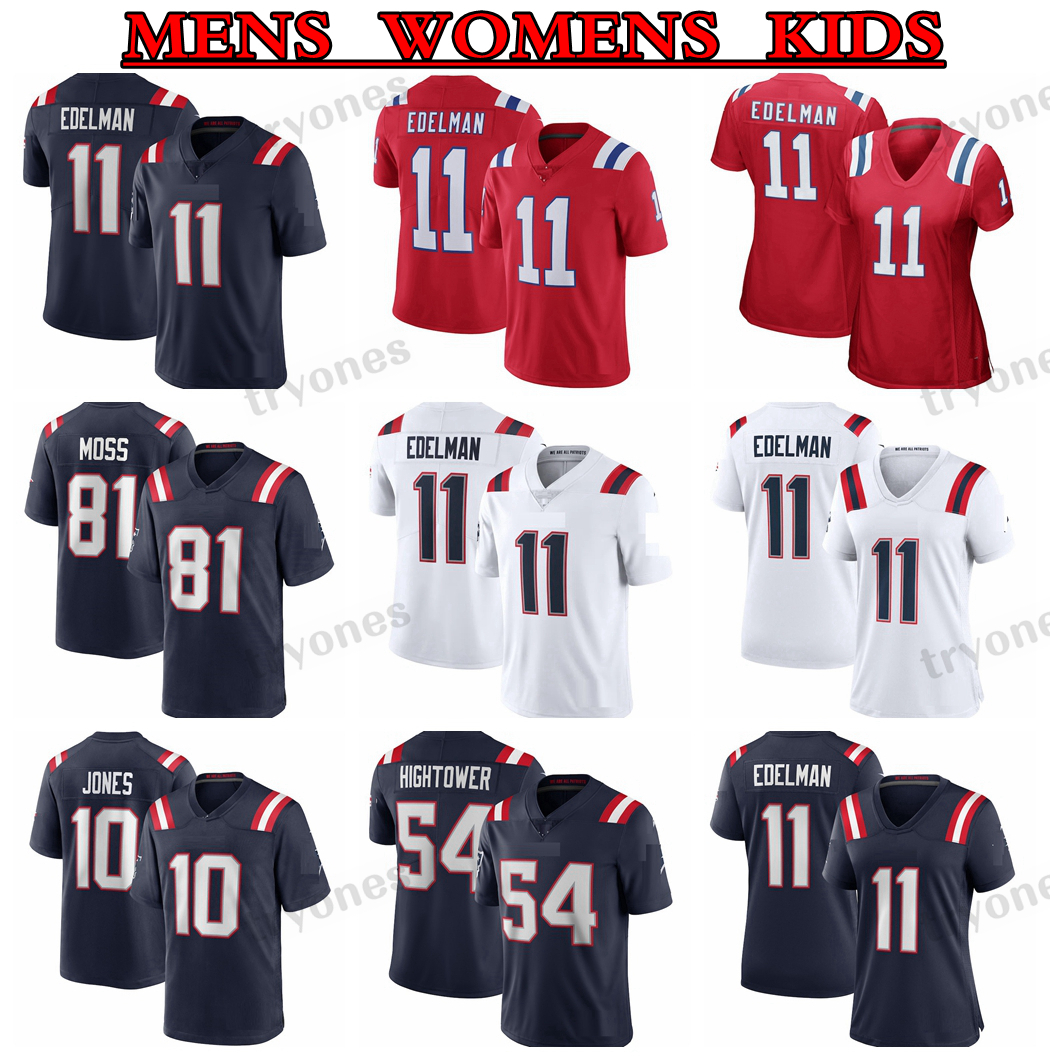

2021 Mens 10 Mac Jones 11 Julian Edelman Football Jerseys 24 Stephon Gilmore 54 Hightower 4 Jarrett Stidham 81 Randy Moss 15 Nelson Agholor Jersey Womens Kids, Mens s-xxxl