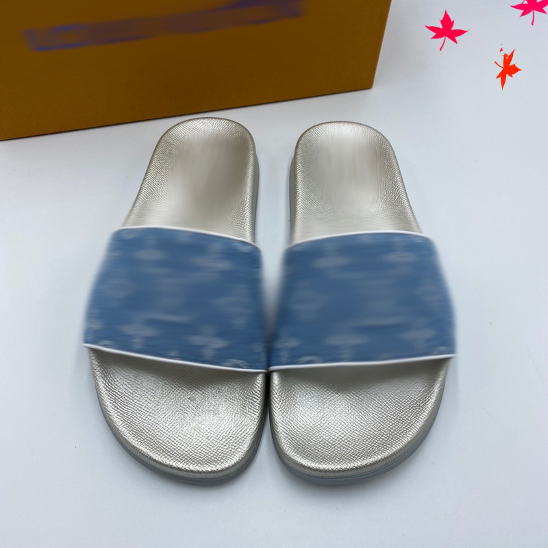 

2021 Slipper Designer Slide Summer sandals Fashion Men Beach Indoor Flat Flip Flops Leather luxurys Shoes mens Slippers with box Size 39-45 -H3, White