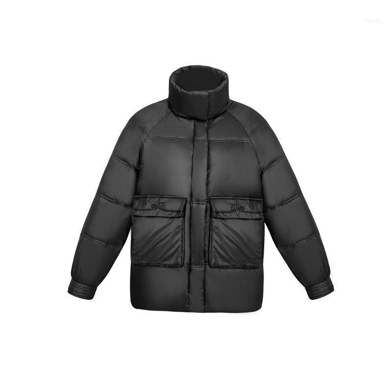 

Women's Down & Parkas KISSQIQI 2021 Winter Jacket Long-Sleeve Full-Zip Hooded Puffer Coat Women Fashion Heavy-Weight Quality1, Black