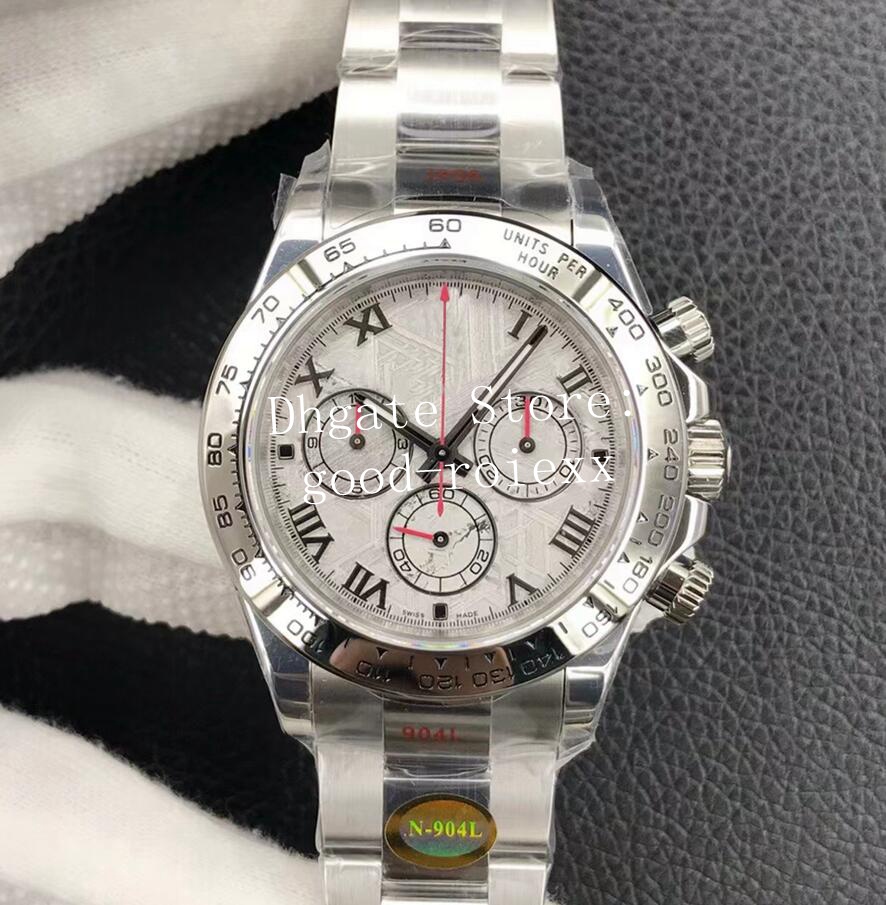 

Awesome Meteorite Dial Chronograph Watches Men NoobF V4 Version Automatic Cal.4130 Men's 904L Steel Watch N Factory 116519 Cosmograph E, Slivery;brown