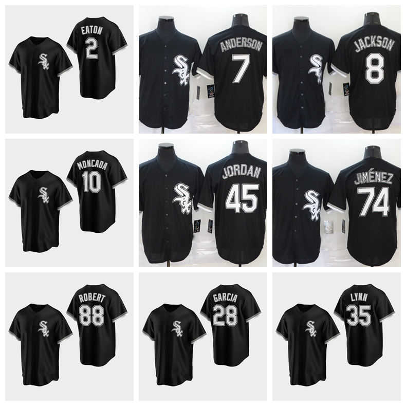 

ChicagoWhite Sox Baseball Jersey #7 Tim Anderson 10 Yoan Moncada 27 Lucas Giolito 57 Jace Fry Custom BlackReplicaAlternate, Blue;black