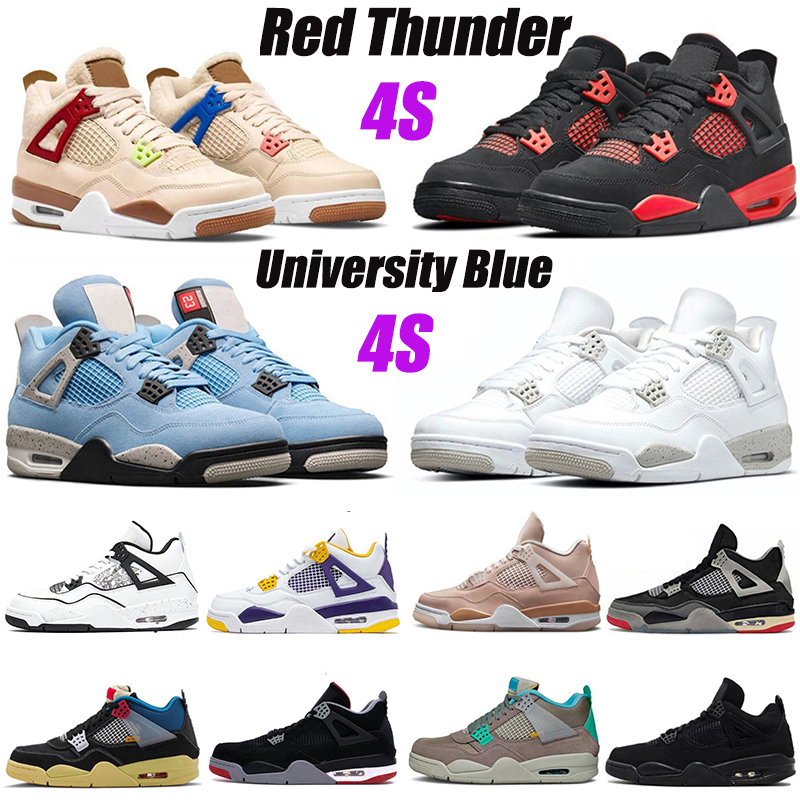 

2022 Mens Basketball Shoes Jumpman 4 4s High OG Shimmer Red Thunder University Blue White Oreo Military Black Cat Bred Neon Pine Green Mens Women Sneakers Trainers, 31