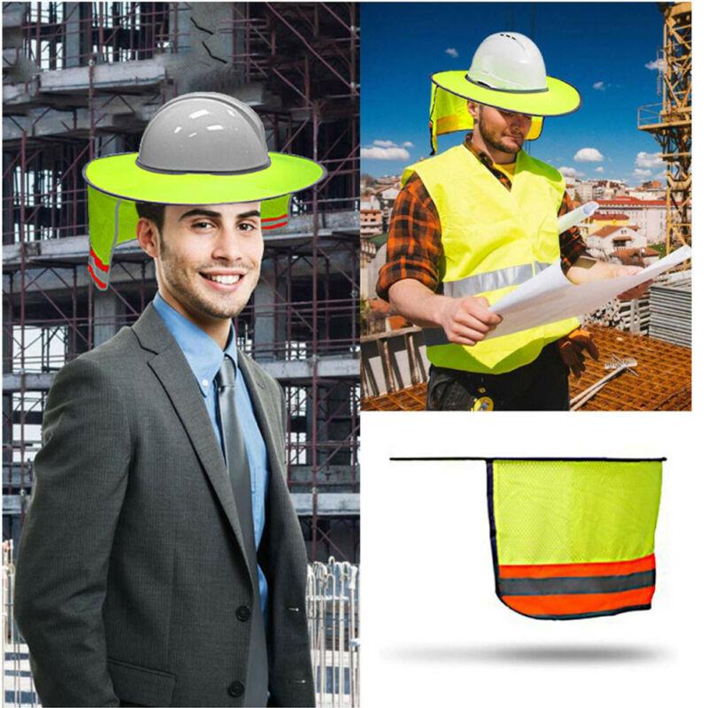 

Stingy Brim Hats Sun Shade Reflective Visor Face Neck Protection Full For Safety Hard Hat Caps, Blue;gray
