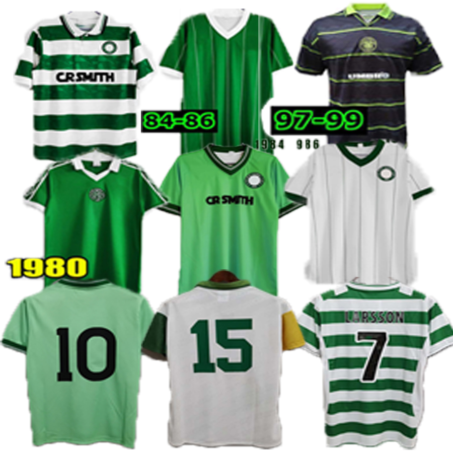 

1982 1984 1986 1989 Celtic Retro Soccer Jerseys home and away 1991 1992 1998 1999 football shirts LARSSON Classic Vintage Sutton 1995 1997 Uniforms, Beige