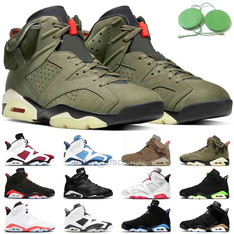 

2021 Jumpman 6 Basketball Shoes 6s Mens Sneakers Carmine Black Infrared Electric Green British Khaki Medium Olive Sports Shoe With Tag, #8 dmp 40-47