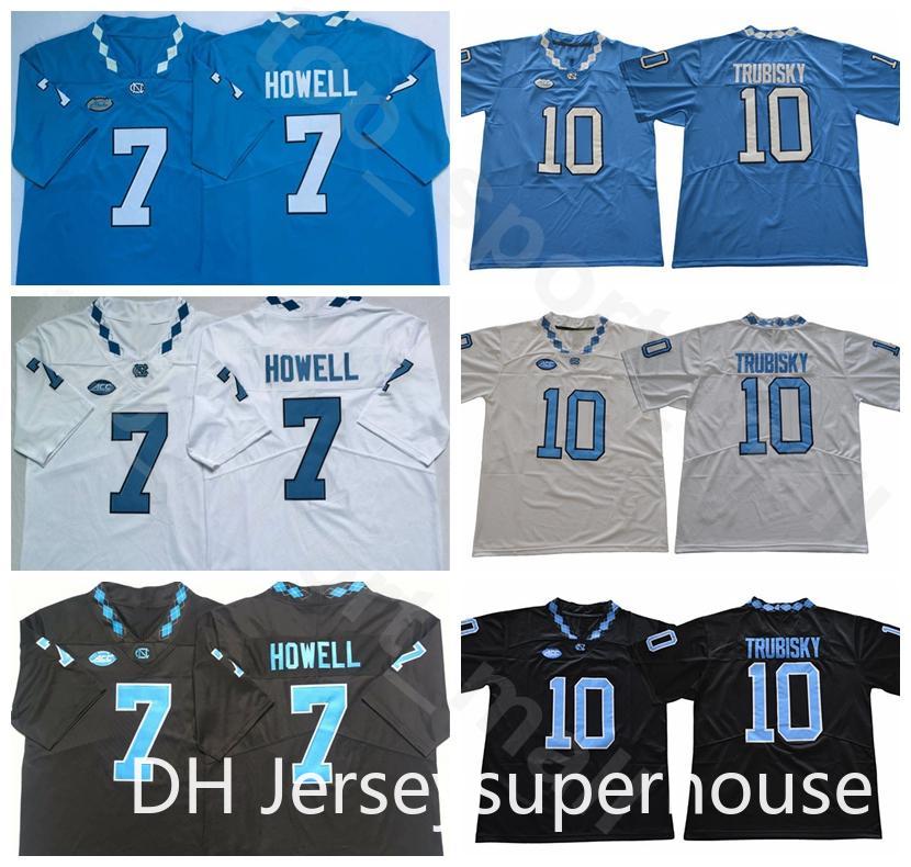 

North Carolina Tar Heels Football College 7 Sam Howell Jersey University 10 Mitchell Trubisky Uniform Black Blue White Stitched Breathable