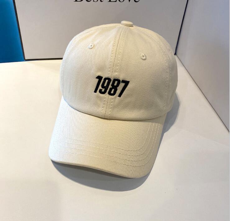 

Ball Caps 1987 Embroidered Peaked Cap Children Spring and Summer Thin Special-Interest Fashion Brand Japanese Soft Top Beauty Baseball Sun Protect, Khaki