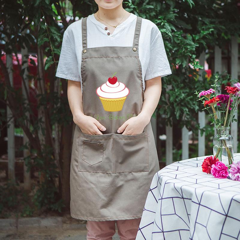 

Apron Canvas Cotton Kitchen Baking Supermarket Tea Shop Cooking Work Wear Overalls Women Aprons
