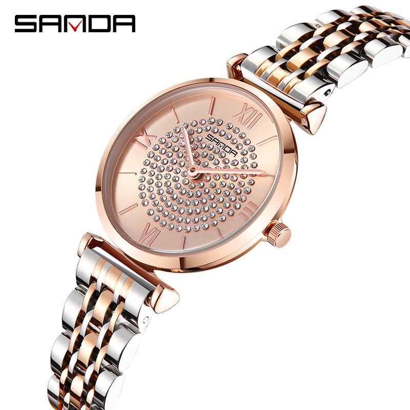 

Watches For Women Ladies Watch Rose Gold Quartz Wristwatches Stainless Steel Diamond Clock Gifts 2021, Slivery;brown