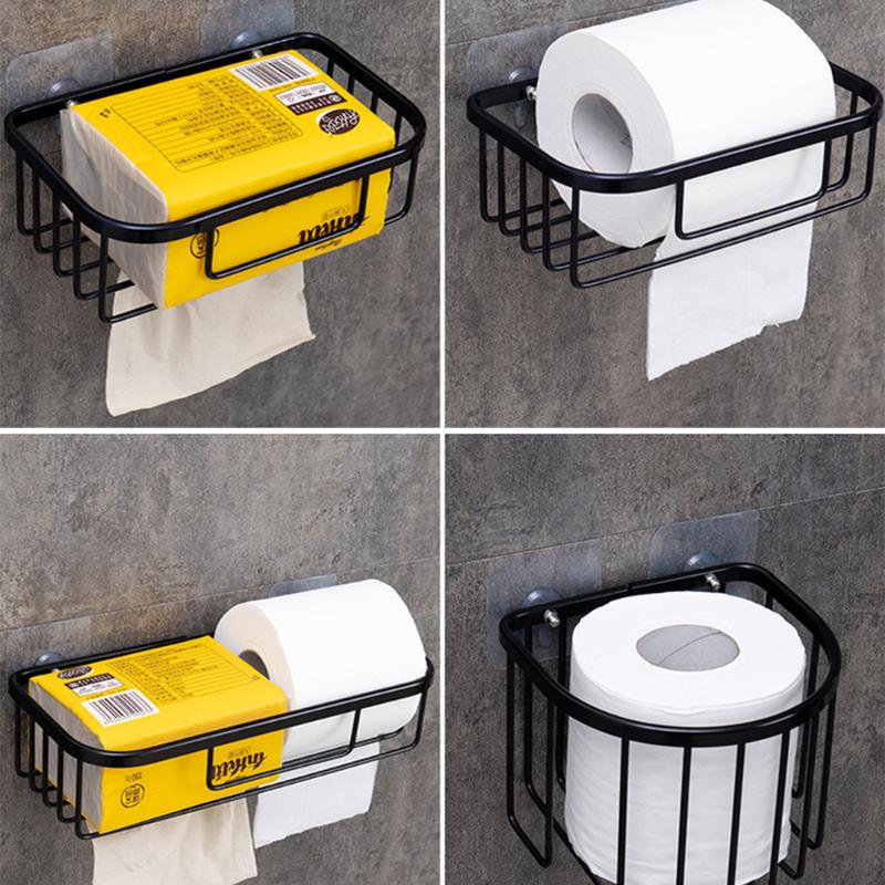 

Toilet Paper Holders 1pcs Wall Hanging Roll Holder El Shampoo Hollow Out Rack Towel Storage Basket Bathroom