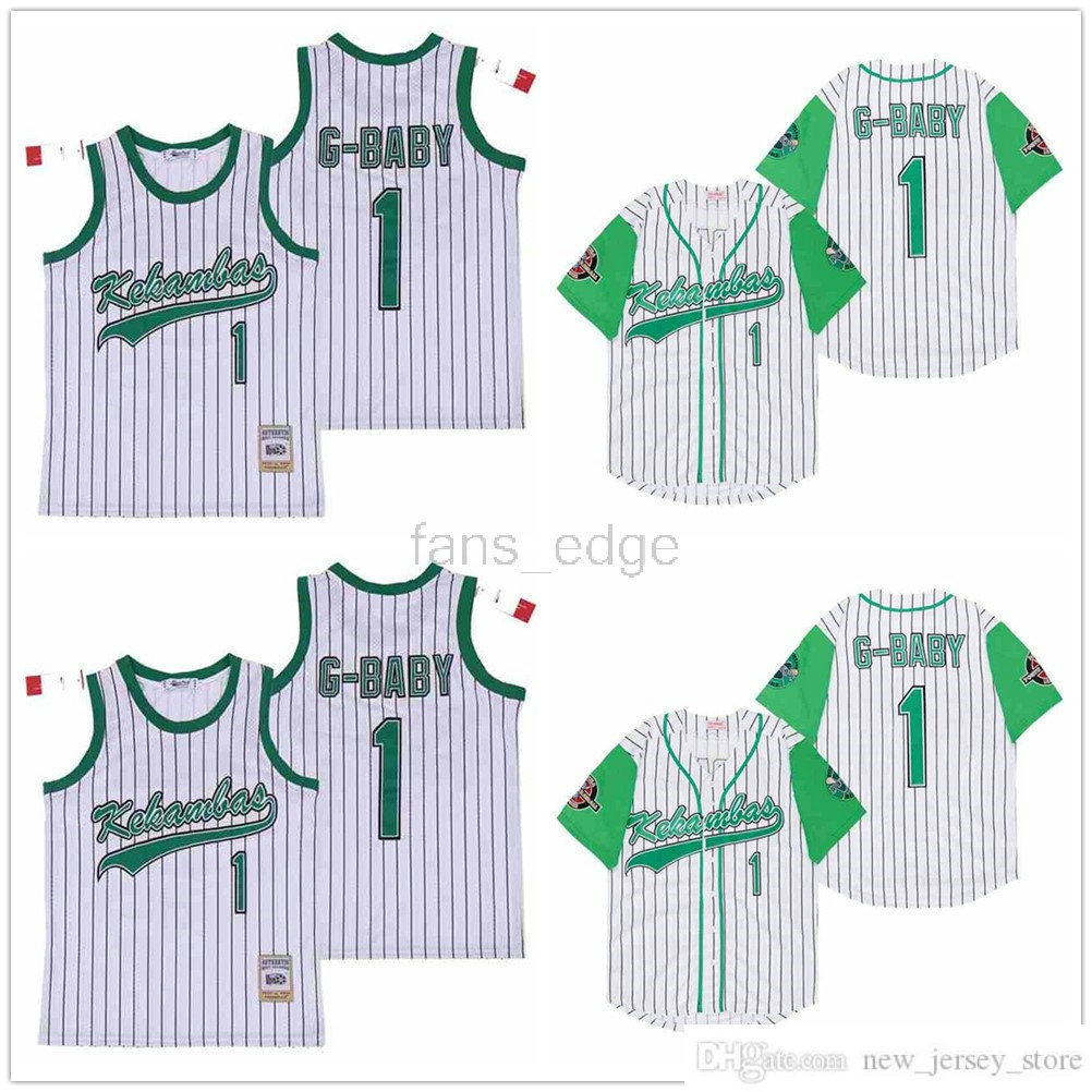 

Mens USA Movie Kekambas Sewn Baseball 1 Jarius G-Baby Evans Embroidery Sports Shirts Jerseys Wholesale Uniforms High Quality, As picture