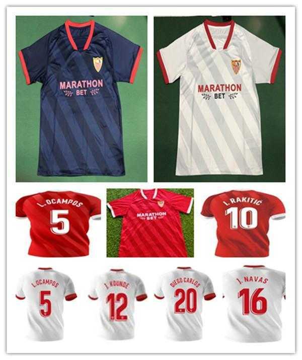 

Top Mens 2020 2021 Sevilla EVER BANEGA Seville fc Soccer Jersey 20 21 Rakitic J.NAVAS NOLITO DE JONG OLIVER.T football uniform Rodríguez, Blue